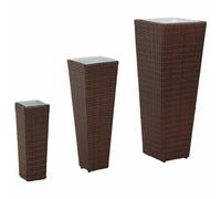 vidaXL Ensemble d'extérieur 3 pcs Métал, Jardin et terrasse, Ensemble de jardinières en métal, résistant aux UV, déco Printemps dans Le Jardin