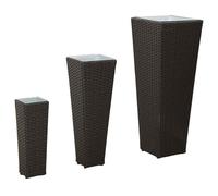 vidaXL Ensemble d'extérieur 3 pcs Noir Métал, Jardin et terrasse, Ensemble de jardinières en métal, résistant aux UV, déco Printemps dans Le Jardin