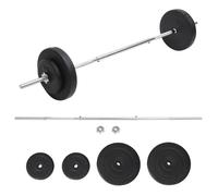 vidaXL Ensemble d'haltères avec plaques 30 kg Noir G