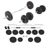 vidaXL Ensemble de barres d'haltères 30 kg pour entraînement