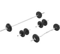 vidaXL Ensemble d'haltères longs et courts 30 kg