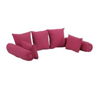 Vidaxl Ensemble D'oreillers Dã©Coratifs 7 Pcs Rose Tissu