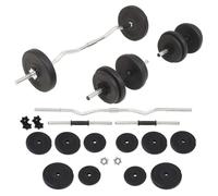 vidaXL Ensemble d'haltères et barres d'haltères 30 kg 91400