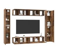 Vidaxl Ensemble Meuble Tv 10 Pcs Bois Ancien 30,5 X 30 X 90 Cm