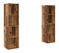 vidaXL Ensemble de 2 meubles TV muraux en bois reconstitué brun, design moderne qui fait gagner de la place, 37 x 142,5 cm, parfait pour ranger et organiser ton salon, style rectangulaire chic