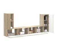 vidaXL Ensemble Meuble TV 4 pcs Chêne Sonoma Bois d'ingénierie, Un Meuble Centre de Divertissement Moderne, technologique et Pratique pour Votre Salon