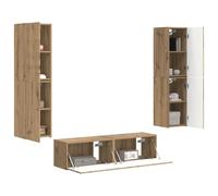 vidaXL Ensemble Meuble TV 6 pcs Chêne Artisanal Bois d'ingénierie, Mobilier de Salon, Ensemble modulaire, unité de Divertissement, Solution de Rangement, Multi-Usage, étagères et tiroirs