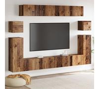 Vidaxl Ensemble Meuble Tv 8 Pcs Bois Ancien Moyen 30.5 X 30 X 30 Cm