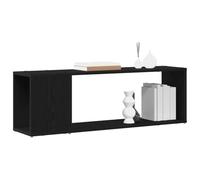Meuble TV mural moderne - vidaXL - 100x24x63 cm - Noir - Bois d'ingénierie - Étagères intégrées - Design minimaliste
