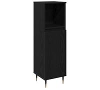Armoire De Salle De Bain Vidaxl Noir Chêne 30x30x100 Cm Bois Aggloméré Noir