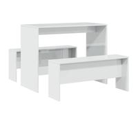 Vidaxl Ensemble Table À Manger Et Bancs 3 Pcs Bois D'ingénierie Multicolore