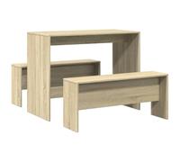 vidaXL Ensemble table à manger et bancs 855532 – 3 pcs Bois d'ingénierie