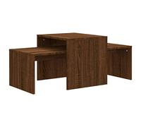 vidaXL Ensemble Table Basse Table d'Appoint Bout de Canapé Meuble de Salon Salle de Séjour Intérieur Chêne Brun 100x48x40 cm Bois d'Ingénierie