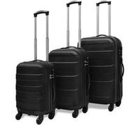 vidaXL Ensemble Valise rigide de trois pièces noir Noir G