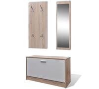 vidaXL Armoire à chaussures 3-en-1 Bois Chêne et blanc