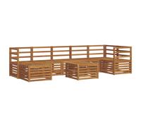vidaXL Ensembles de canapés 8 pcs Naturel Bois d'Acacia Massif, Canapé de Jardin, Ensemble Moderne pour terrasse, mobilier Durable, Confort et détente en extérieur