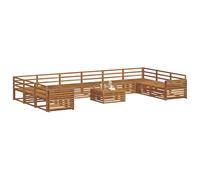 vidaXL Ensembles de canapés 11 pcs Naturel Bois d'Acacia Massif, Canapé de Jardin, Meuble sectionnel résistant pour Patio, Ensemble Confortable pour terrasse