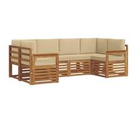 vidaXL Ensembles de canapés 20 pcs Naturel Bois d'Acacia Massif, Sofa Moderne de Jardin et terrasse, mobilier extérieur, Salon Confortable, Ensemble Durable