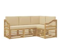 vidaXL Ensembles de canapés 4 pcs Blanc et Beige 185,5 x 126,5 x 73 cm, Ensemble de Salon de Jardin, canapé Moderne, Meubles sectionnels pour la terrasse, Confort sur Le Patio