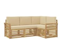 vidaXL Ensembles de canapés 4 pcs Blanc et Beige 190 x 130,5 x 73 cm, Ensemble de Salon de Jardin, canapé Moderne, Meubles sectionnels pour la terrasse, Confort sur Le Patio
