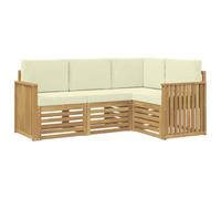 vidaXL Ensembles de canapés 4 pcs Blanc et crème 187,5 x 128,5 x 73 cm, Ensemble de Salon de Jardin, canapé Moderne, Meubles sectionnels pour la terrasse, Confort sur Le Patio