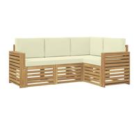 vidaXL Ensembles de canapés 4 pcs Blanc et crème 191 x 132,5 x 73 cm, Ensemble de Salon de Jardin, canapé Moderne, Meubles sectionnels pour la terrasse, Confort sur Le Patio