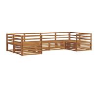 vidaXL Ensembles de canapés 6 pcs Naturel Bois d'Acacia Massif, Canapé de Jardin Moderne, Ensemble sectionnel résistant, mobilier Confortable pour l'extérieur et Votre terrasse