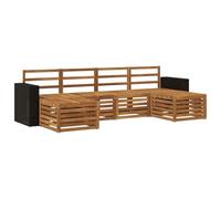 vidaXL Ensembles de canapés 6 pcs Naturel Bois d'Acacia Massif, Canapé d'extérieur, mobilier de Jardin Moderne, Salon terrasse, Ensemble de sièges Patio