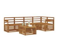 vidaXL Ensembles de canapés 6 pcs Naturel Bois d'Acacia Massif, Canapés Modernes pour l'extérieur, mobilier Durable, Confort Ultime pour Jardin et terrasse