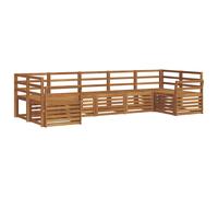 vidaXL Ensembles de canapés 7 pcs Naturel Bois d'Acacia Massif, Ensemble de Meubles de Jardin en Acacia, canapé Moderne, sièges stylés, Salon modulable, au Bord de la Piscine