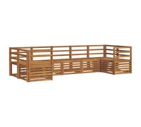 vidaXL Ensembles de canapés 7 pcs Naturel Bois d'Acacia Massif, Ensemble de Meubles de Jardin en Acacia, canapé Moderne, sièges stylés, Salon modulable, au Bord de la Piscine