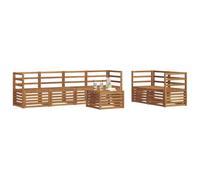 vidaXL Ensembles de canapés 7 pcs Naturel Bois d'Acacia Massif, Canapé d'extérieur, Sectionnel Moderne, Mobilier de Jardin résistant, Salon de Patio, Assise terrasse, Comfort