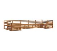 vidaXL Ensembles de canapés 7 pcs Naturel Bois d'Acacia Massif, Canapés Modernes de Jardin, mobilier extérieur Durable, Salon Confortable, assises Pratiques