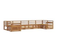 vidaXL Ensembles de canapés 7 pcs Naturel Bois d'Acacia Massif, Canapés Modernes de Jardin, mobilier extérieur Durable, Salon Confortable, assises Pratiques