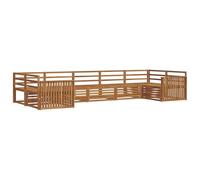 vidaXL Ensembles de canapés 7 pcs Naturel Bois d'Acacia Massif, Canapés Modernes de Jardin, mobilier extérieur Durable, Salon Confortable, assises Pratiques