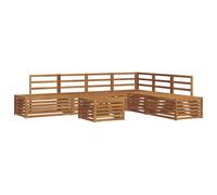 vidaXL Ensemble de canapés d'extérieur 7 pièces Naturel – Canapé d'angle de jardin en acacia massif