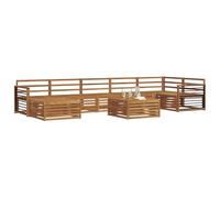 vidaXL Ensembles de canapés 8 pcs Naturel Bois d'Acacia Massif, Canapé d'angle de Jardin, Meubles Modernes pour l'extérieur, détente près de la Piscine, Coin Lounge au Jardin