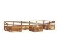 vidaXL Ensembles de canapés 8 pcs Naturel Bois d'Acacia Massif, Canapé d'angle de Jardin, Meubles Modernes pour l'extérieur, détente près de la Piscine, Coin Lounge au Jardin