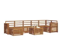 vidaXL Ensembles de canapés 8 pcs Naturel Bois d'Acacia Massif, Canapé de Jardin, Ensemble Moderne pour terrasse, mobilier Durable, Confort et détente en extérieur