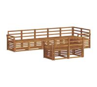vidaXL Ensembles de canapés 8 pcs Naturel Bois d'Acacia Massif, Canapé sectionnel de Jardin, Ensemble Lounge Moderne, mobilier extérieur résistant, sièges Confortables