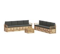 vidaXL Ensembles de canapés 9 pcs Blanc et Anthracite 59 x 59 x 37 cm, Canapé d'extérieur, mobilier Moderne pour Jardin, Salon Confortable, idéal pour la terrasse
