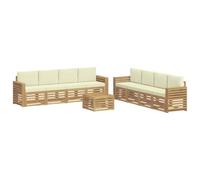 vidaXL Ensembles de canapés 9 pcs Blanc et crème 59 x 59 x 37 cm, Canapé d'extérieur, mobilier Moderne pour Jardin, Salon Confortable, idéal pour la terrasse