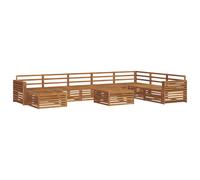 vidaXL Ensembles de canapés 9 pcs Naturel Bois d'Acacia Massif, Canapé de Jardin en Bois d'acacia, Meubles Modernes, Suite Lounge, sièges Confortables au Bord de la Piscine