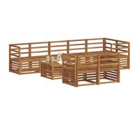 vidaXL Ensembles de canapés 9 pcs Naturel Bois d'Acacia Massif, Canapé de Jardin Moderne, mobilier extérieur résistant, Salon en Acacia Marron, Assise contemporaine, déco de terrasse