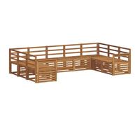 vidaXL Ensembles de canapés 9 pcs Naturel Bois d'Acacia Massif, Canapé de Jardin Moderne, mobilier sectionnel résistant pour extérieur, Coin Lounge Confortable et Salon sur terrasse