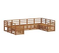 vidaXL Ensembles de canapés 9 pcs Naturel Bois d'Acacia Massif, Canapé de Jardin Moderne, mobilier sectionnel résistant pour extérieur, Coin Lounge Confortable et Salon sur terrasse