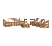 vidaXL Ensembles de canapés 9 pcs Naturel Bois d'Acacia Massif, Canapé de Jardin, Moderne, Meuble d'extérieur Durable, Salon terrasse, Ensemble de sièges Confortables