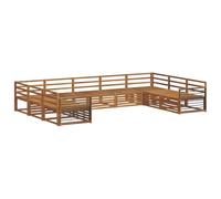 vidaXL Ensembles de canapés 9 pcs Naturel Bois d'Acacia Massif, Mobilier de Jardin, canapé Moderne, Ensemble sectionnel Durable, Coin Lounge Patio, Confort extérieur