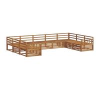 vidaXL Ensembles de canapés 9 pcs Naturel Bois d'Acacia Massif, Mobilier de Jardin, canapé Moderne, Ensemble sectionnel Durable, Coin Lounge Patio, Confort extérieur