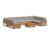 vidaXL Ensembles de canapés avec coussin 10 pcs Gris Naturel et Clair